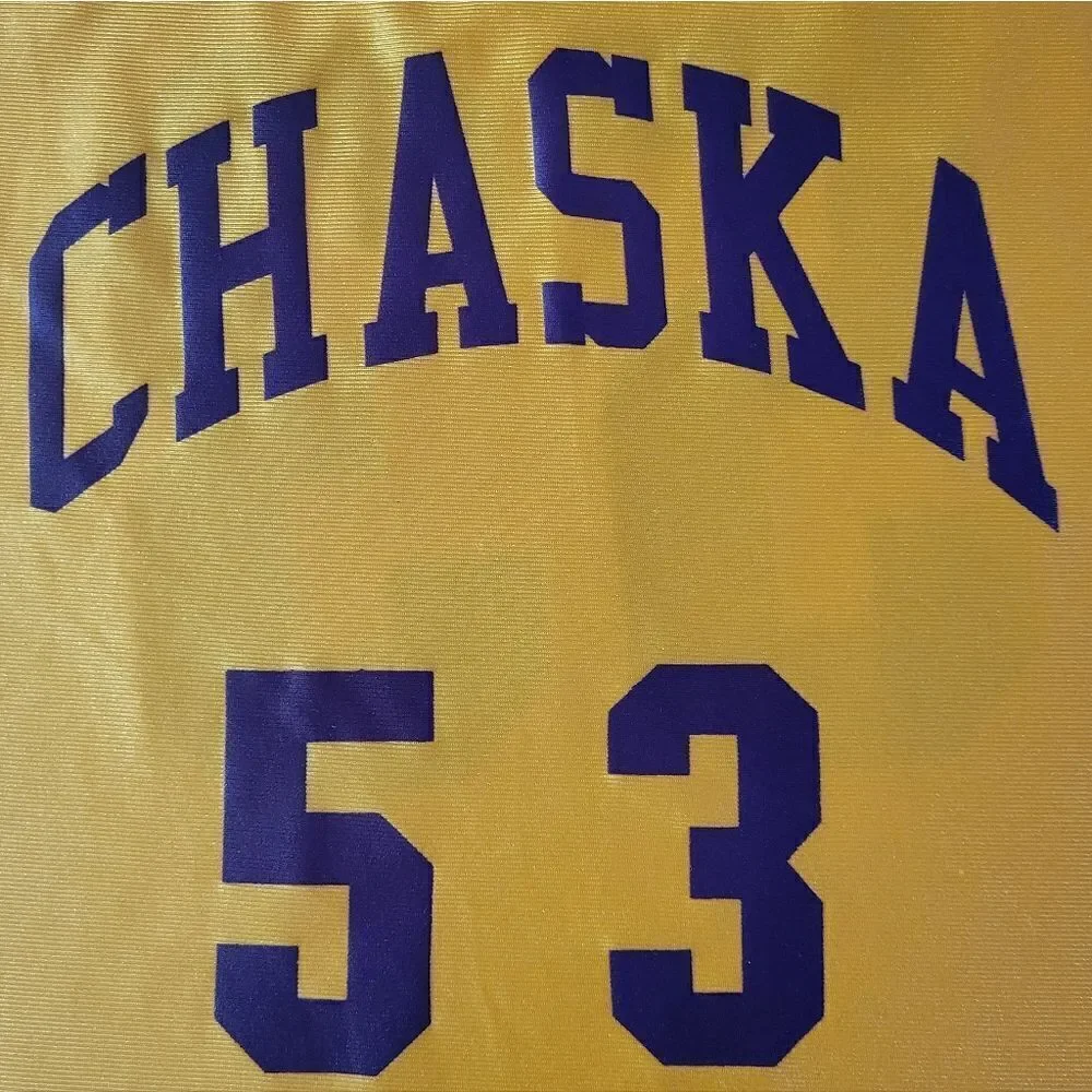 Chaska High School Hawks #53 Basketball Yellow Jersey